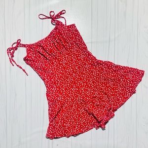 Watermelon Red Daisy Romper